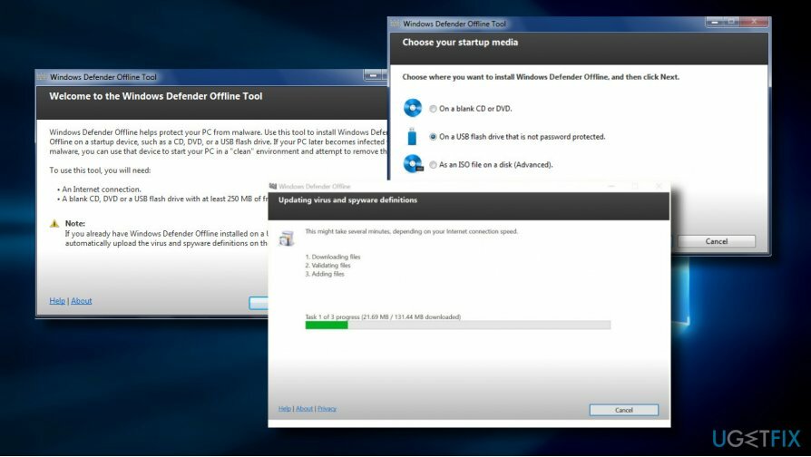 Spusťte program Windows Defender offline