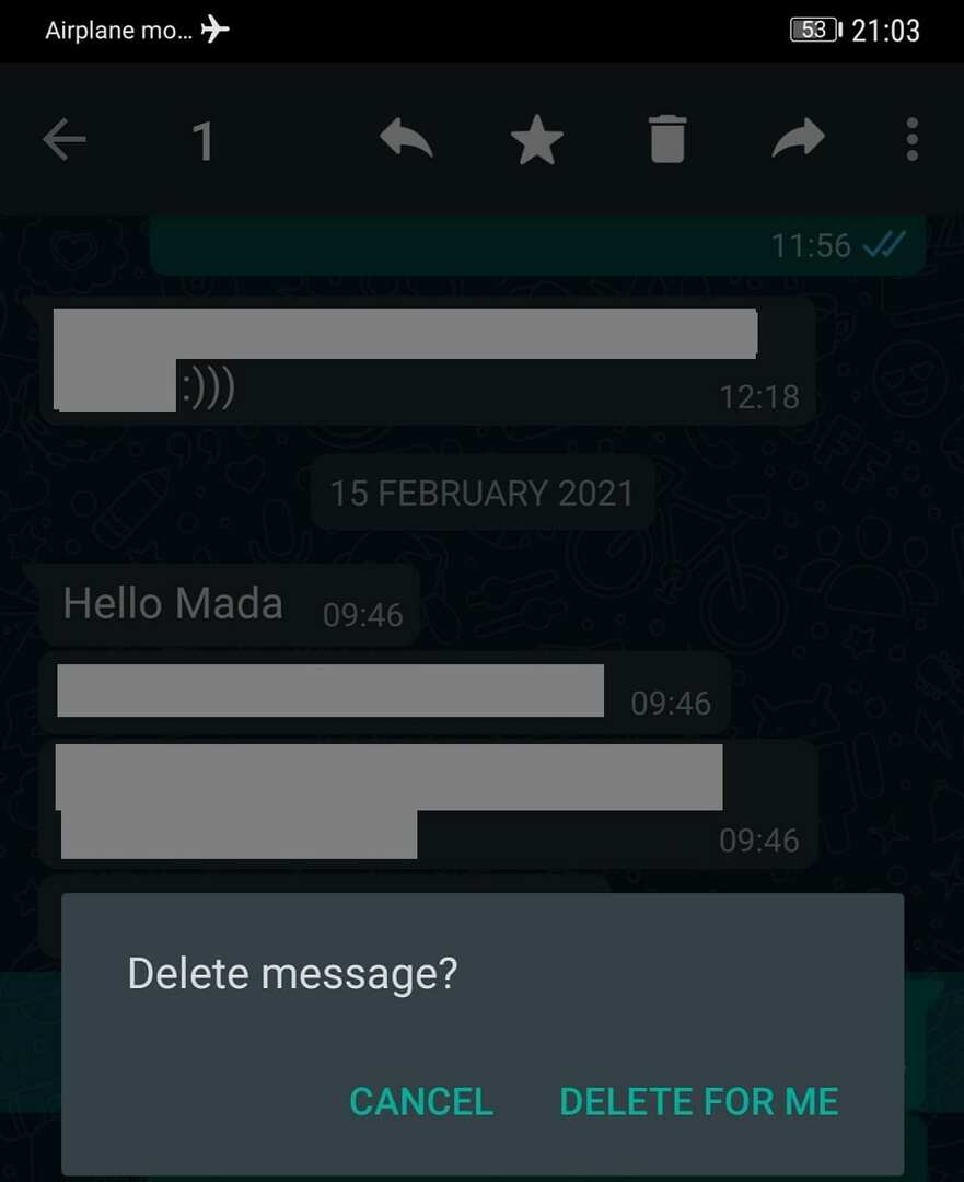 whatsapp izdzēst ziņojumu