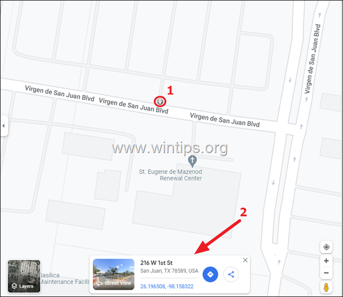 ჩააგდეთ პინი Google Maps-ისთვის დესკტოპისთვის