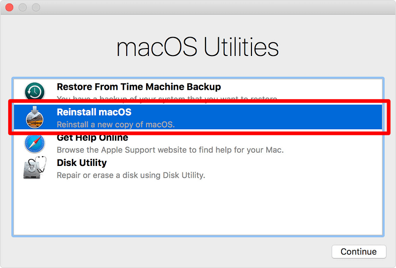 installige macOS uuesti