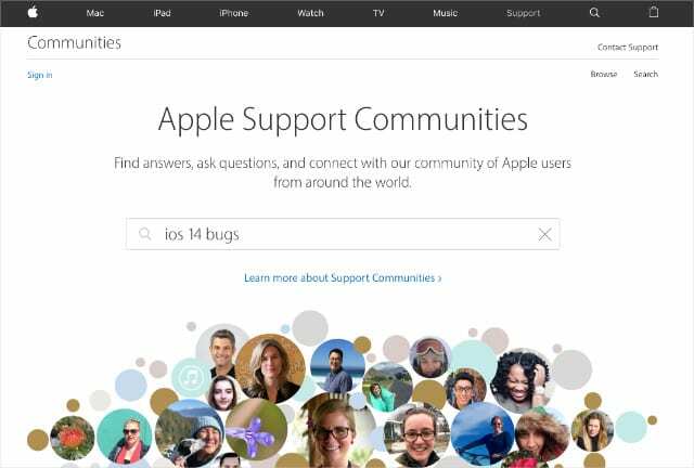 Comunidades de suporte da Apple em busca de bugs do iOS