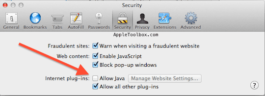 Deaktivieren Sie Mac Safari Java