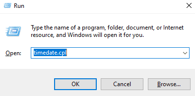 çalıştırma kutusunda timedate.cpl