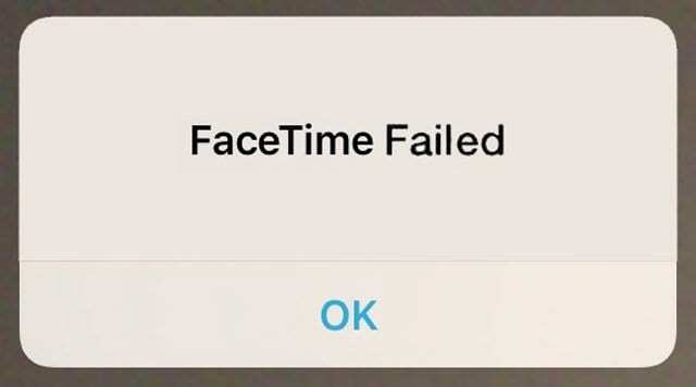 การโทรแบบ FaceTime ล้มเหลว