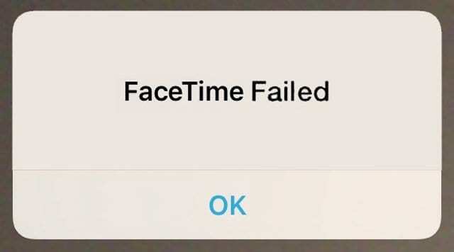 FaceTime poziv nije uspio