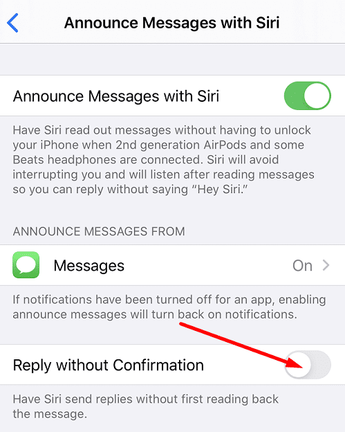 siri iphone ตอบกลับโดยไม่มีการยืนยัน