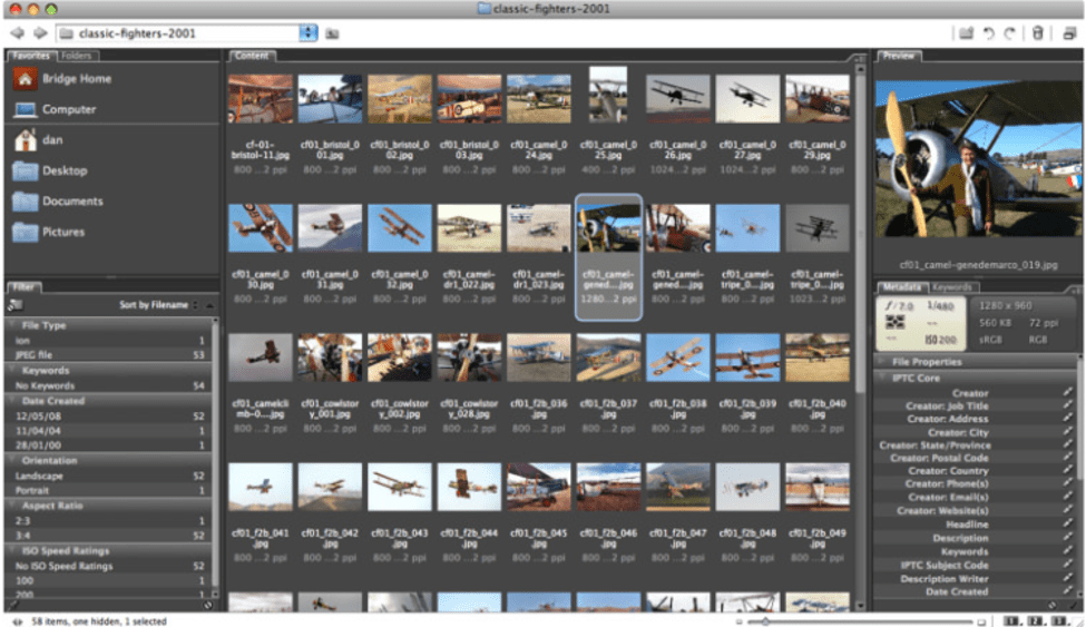 Adobe Bridge — bezmaksas attēlu organizētāja programmatūra