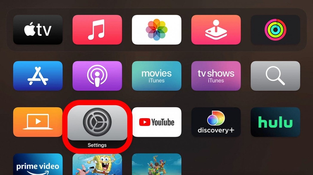 Откройте «Настройки» на Apple TV.