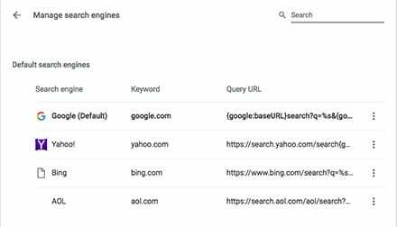 Browser Hijack-zoekmachine