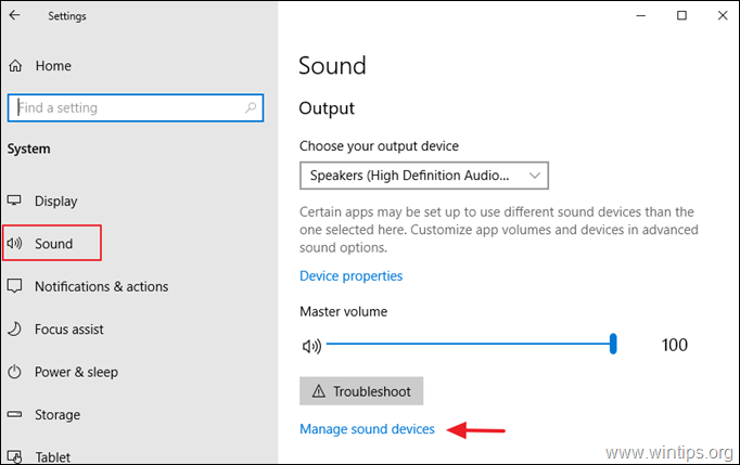 Správa zvukových zařízení Windows 10