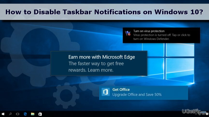 Desative as notificações da barra de tarefas no Windows 10