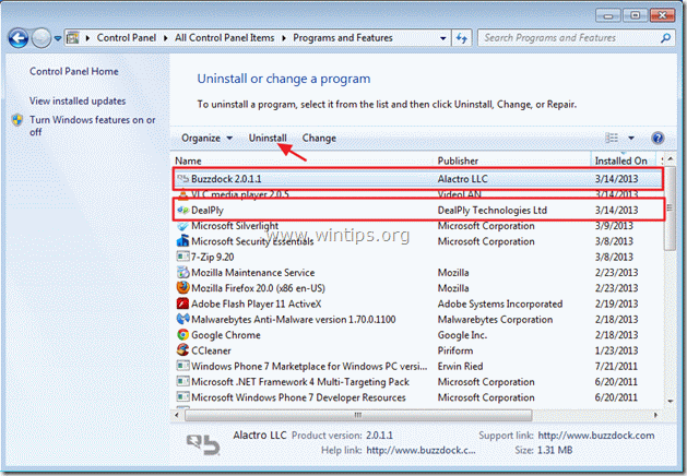 Uklanjanje buzzdock & dealply: www.wintips.org