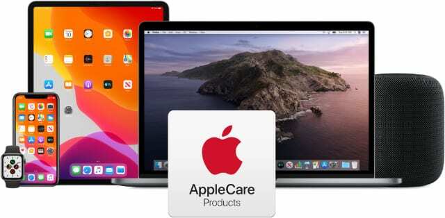 Apple उत्पादों की एक श्रृंखला के साथ AppleCare लोगो