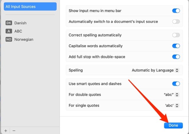 Skärmdump som visar hur du bekräftar att du vill lägga till ett nytt tangentbordsspråk på din Mac