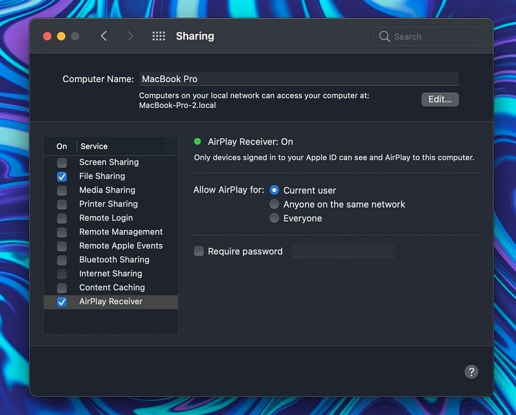 AirPlay na Macbooka jako odbiornik