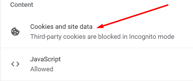 Cookies und Websitedaten Google Chrome