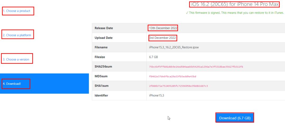 Een IPSW-bestand downloaden