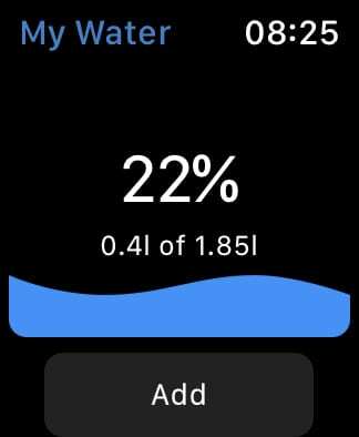 Mijn Water-app-startpagina.