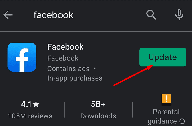 update-facebook-app