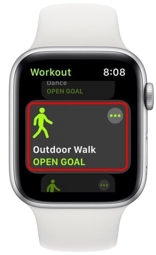 Velg Outdoor Walk eller Outdoor run, og gjør deretter øvelsen i minst 20 minutter